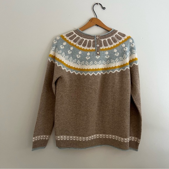 Nordic Style Sweater In Beige, Blue & Yellow - Picture 7 of 7